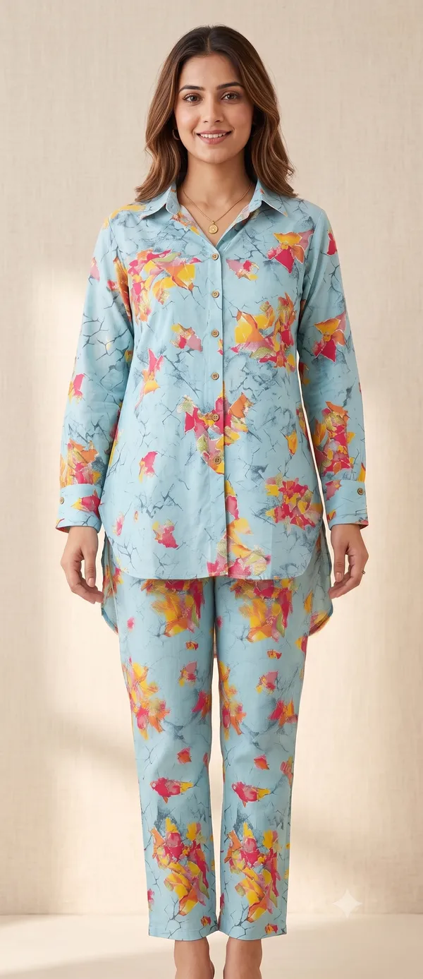Light_Blue_Printed_Co-Ord_Set_For_Women_&_Girls