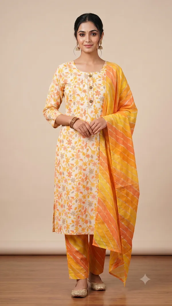 Pastel_Floral_Print_Straight_Kurta_Pant_Set_For_Women