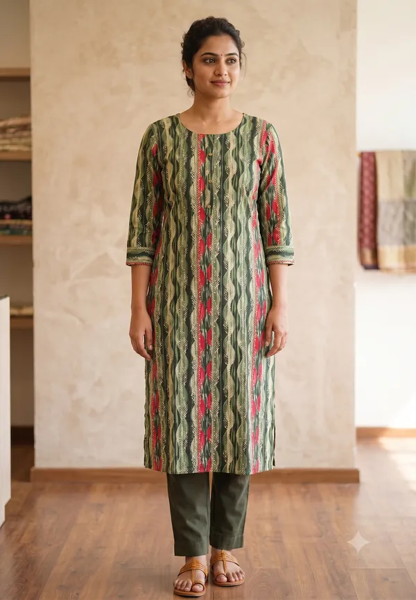 Green_Printed_Straight_Kurta_For_Women_&_Girls