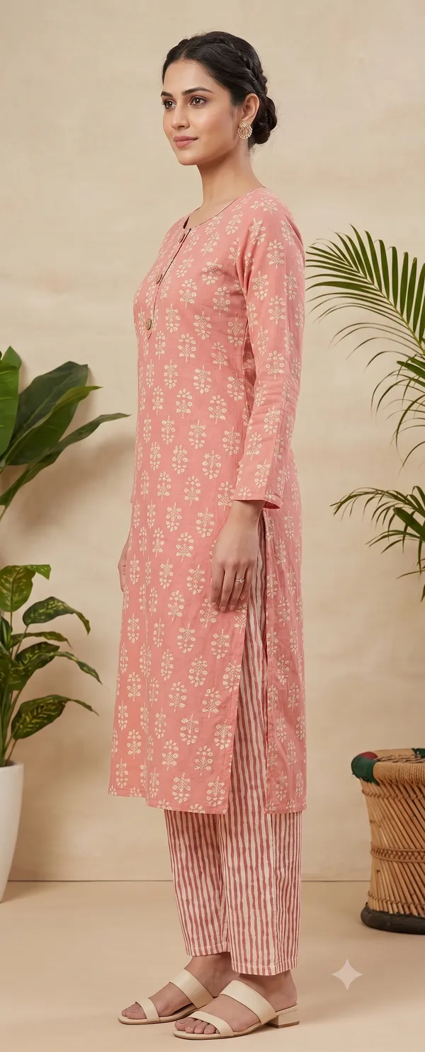 Pink_Printed_Straight_Kurta_Pant_Set_For_Women_&_Girls