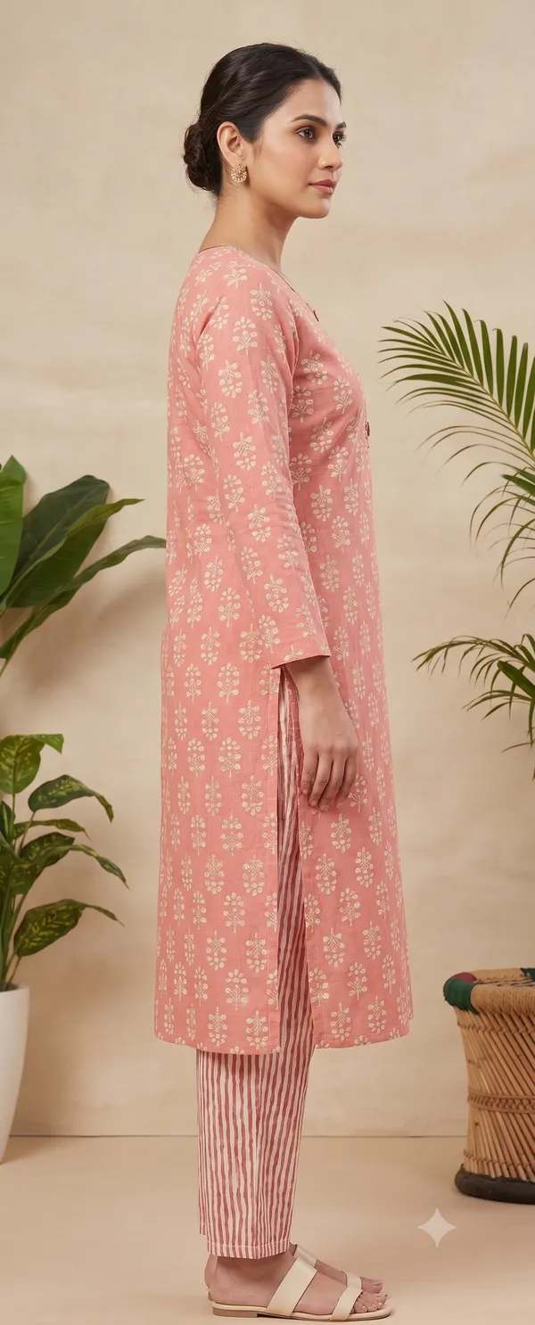 Pink_Printed_Straight_Kurta_Pant_Set_For_Women_&_Girls
