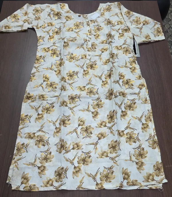Off_White_Floral_Print_Straight_Kurti_Pant_set_for_Women_&_Girls