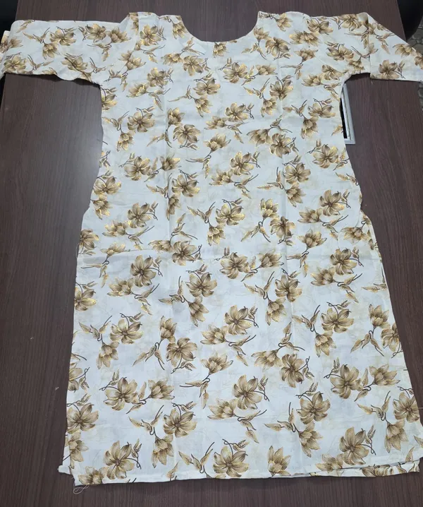 Off_White_Floral_Print_Straight_Kurti_Pant_set_for_Women_&_Girls