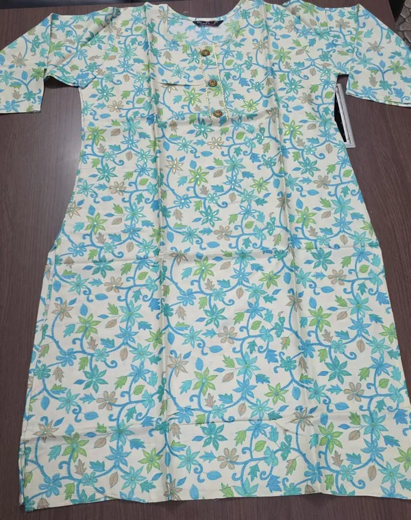 White_Floral_Print_Kurta_Pant_set_for_Women_&_Girls