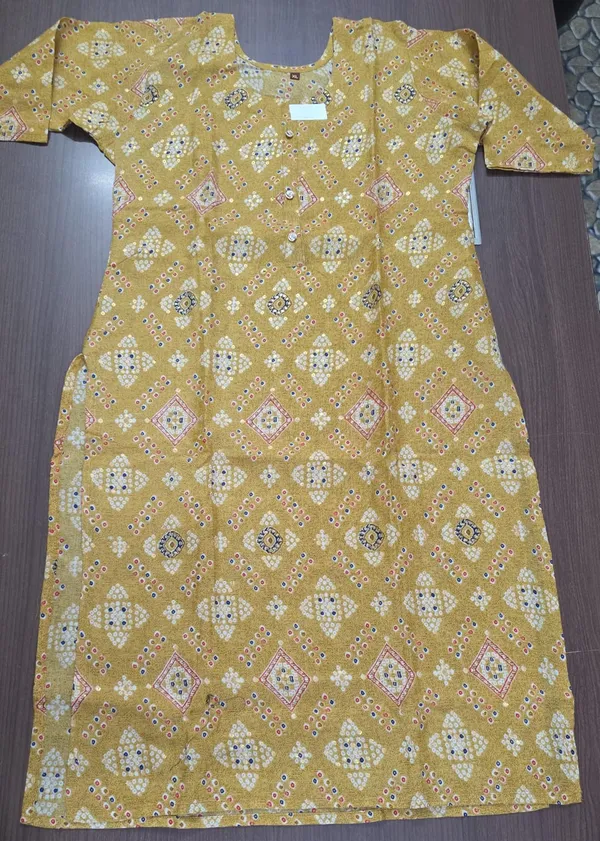 Mustard_Printed_Kurta_Pant_set_for_Women_&_Girls