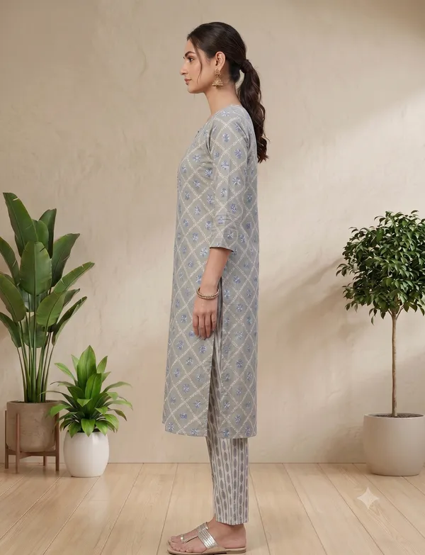 Grey_Printed_Straight_Kurta_Pant_For_Women