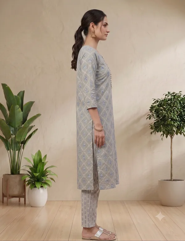 Grey_Printed_Straight_Kurta_Pant_For_Women