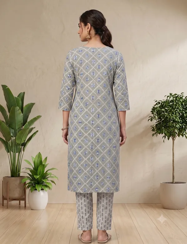 Grey_Printed_Straight_Kurta_Pant_For_Women