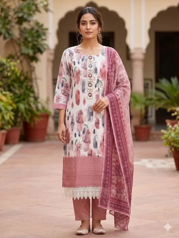 Multicolor_Embroidered_Kurta_Pnat_Dupatta_Set_For_Women_&_Girls
