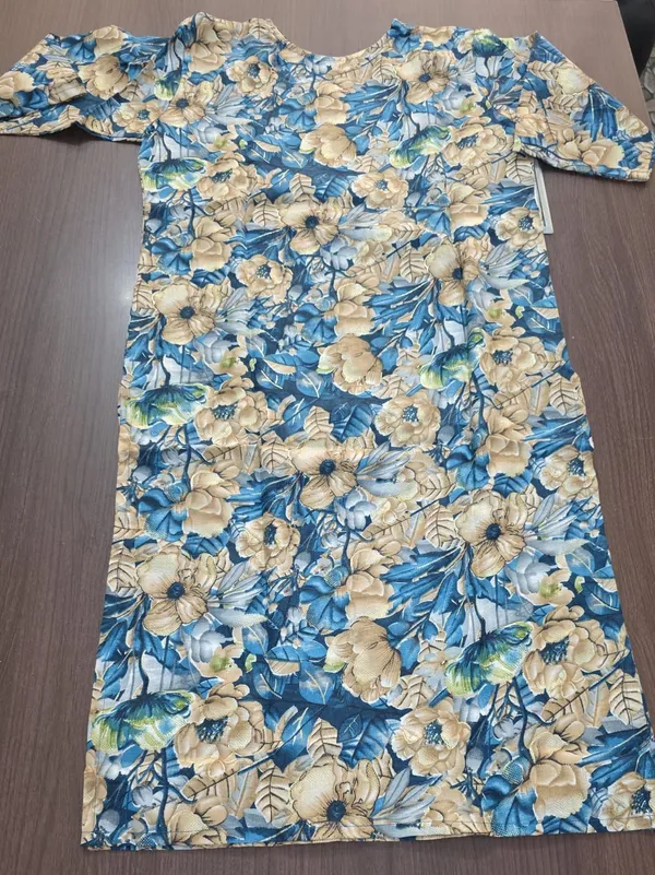 Blue_Floral_Print_Straight_Kurta_Pant_set_for_Women_&_Girls