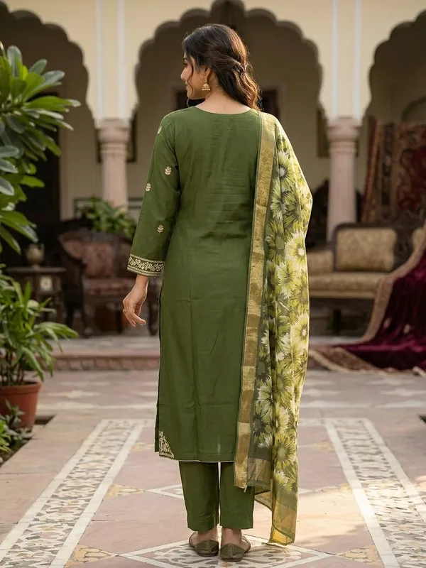 Olive_Green_Embroidered_Kurta_Pant_Dupatta_Set_for_Women_&_Girls