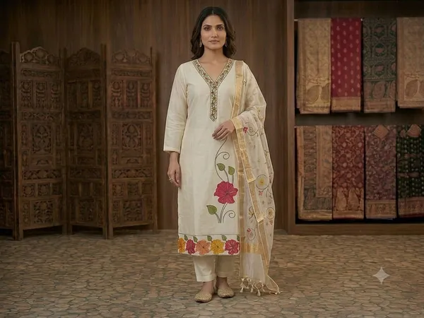 Ivory_Floral_Embroidered_Kurta_Pant_Dupatta_Set_for_Women_&_Girls