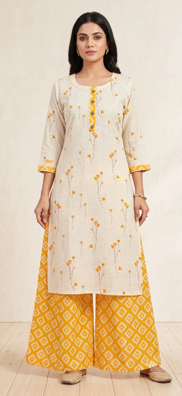 Off_White_Printed_Straight_Kurta_Pant_Set_For_Women_&_Girls