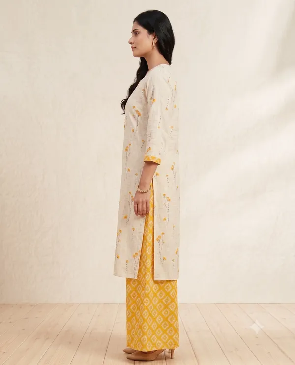 Off_White_Printed_Straight_Kurta_Pant_Set_For_Women_&_Girls