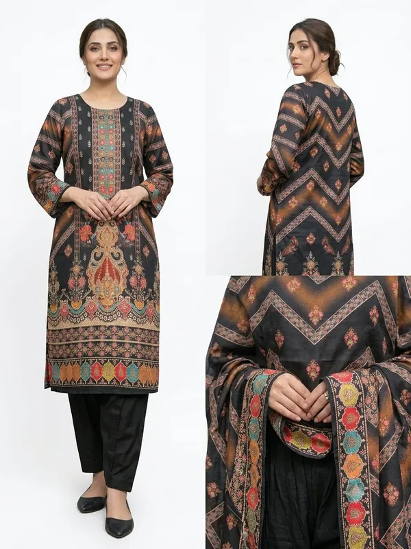 Black_Printed_Kurta_Pant_Dupatta_Set_for_Women_&_Girls