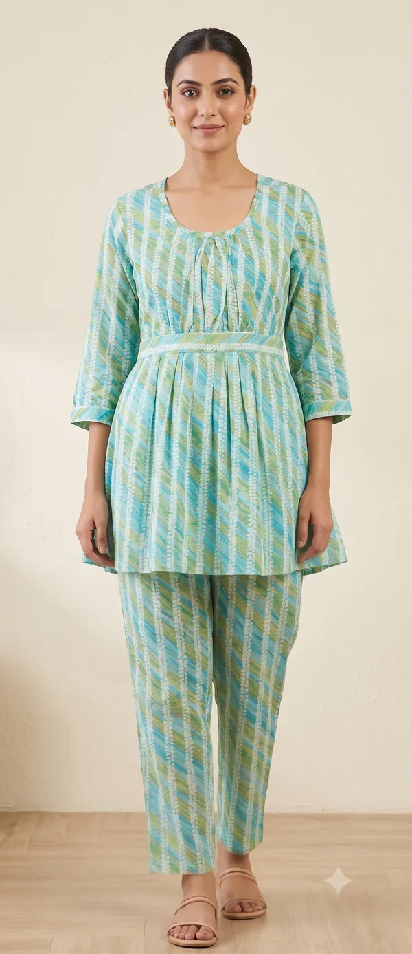 Blue_And_Green_Printed_Co-Ord_Set_For_Women