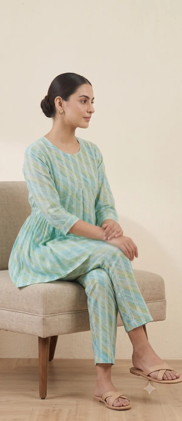 Blue_And_Green_Printed_Co-Ord_Set_For_Women