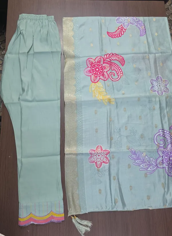 Mint_Green_Floral_Kurta_Pant_Dupatta_set_for_Women_&_Girls