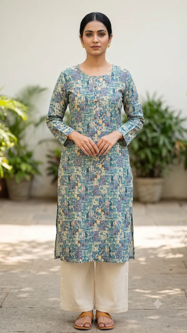 Multicolor_Printed_Straight_Kurta_For_Women_&_Girls