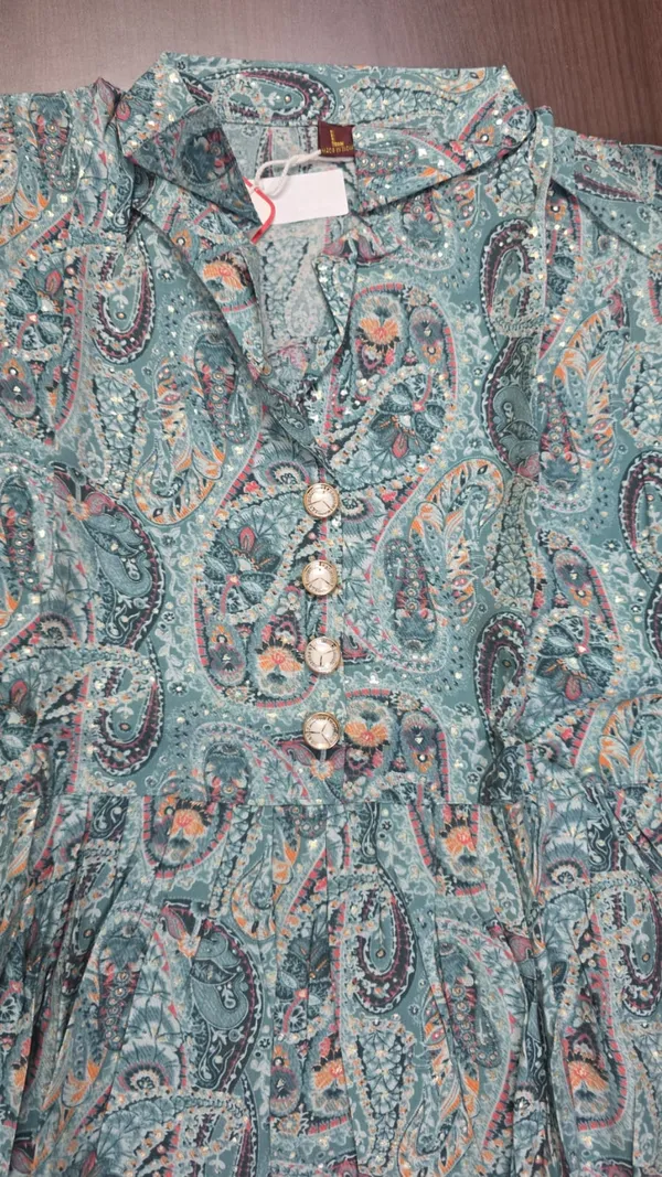 Teal_Paisley_Flared_Co-Ord_set_for_Women_&_Girls