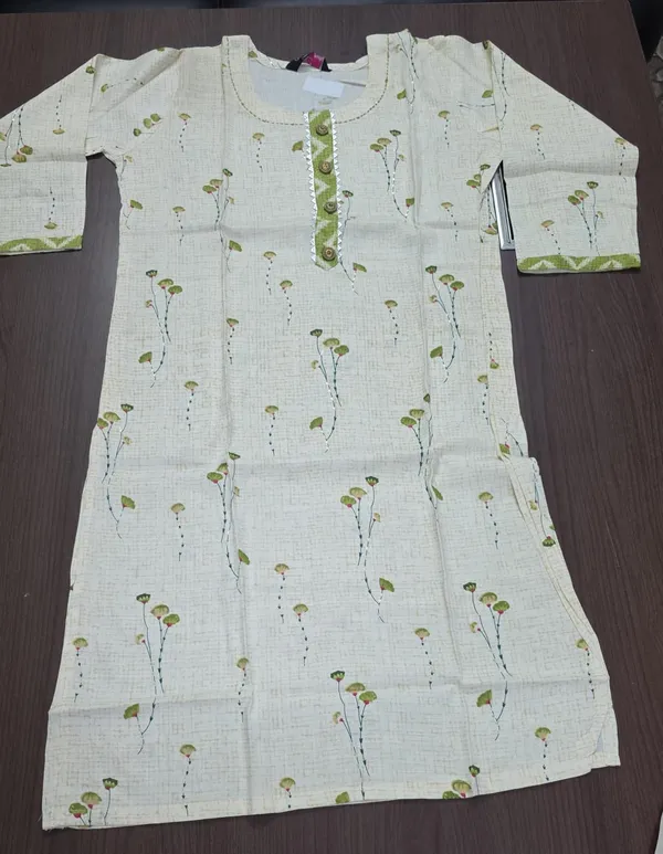 Cream_Printed_Straight_Kurta_Pant_set_for_Women_&_Girls