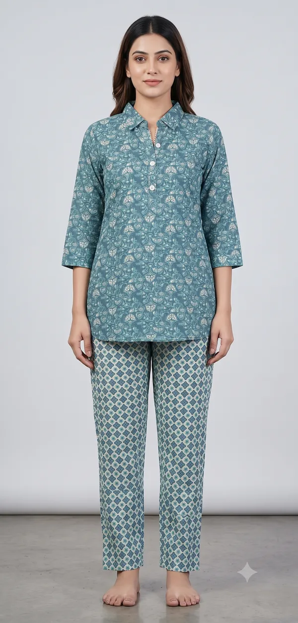 Teal_Printed_Straight_Co-Ord_Set_For_Women_&_Girls