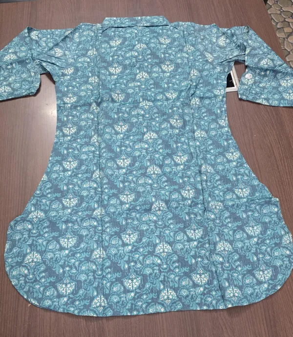 Teal_Printed_Straight_Co-ord_set_for_Women_&_Girls