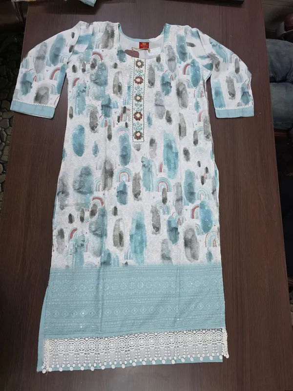White_Blue_Embroidered_Kurta_Pant_Dupatta_set_for_Women_&_Girls