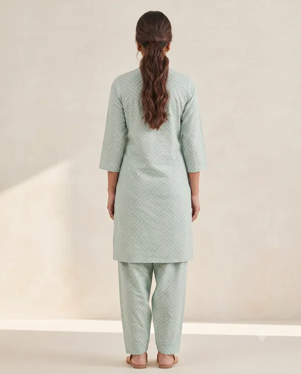 Sage_Green_Printed_Kurti_Salwar_Set_For_Women_&_Girls