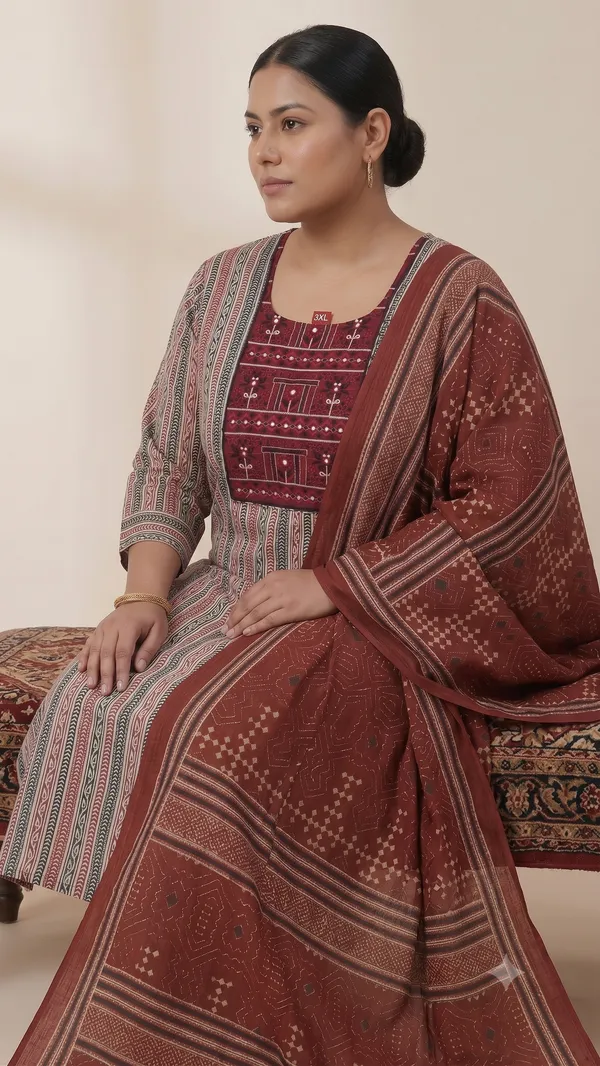 Multicolor_Printed_Embroidered_Straight_Pant_Dupatta_Set_For_Women_&_Girls