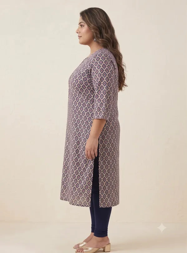 Black_Geometric_Print_Straight_Kurta_For_Women_&_Girls