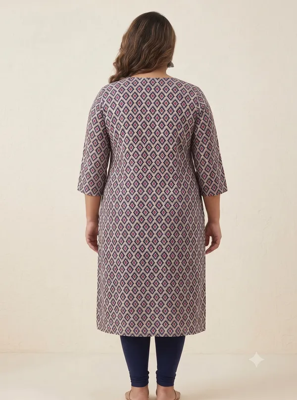 Black_Geometric_Print_Straight_Kurta_For_Women_&_Girls