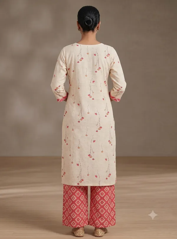Off_White_Printed_Straight_Kurta_Pant_Set_For_Women_&_Girls
