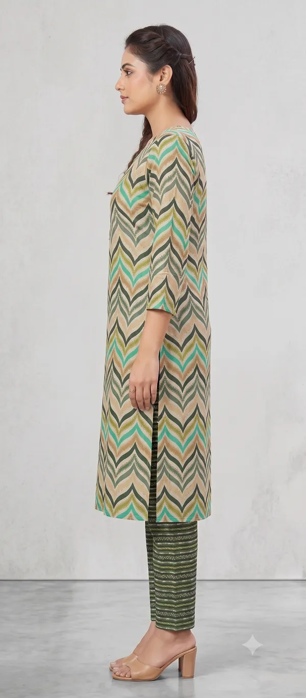 Multicolour_Printed_Straight_Kurta_Pant_Set_For_Women_&_Girls
