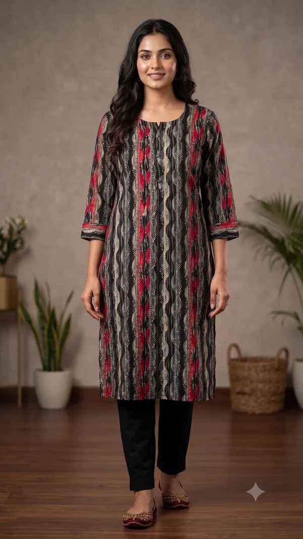 Black_Printed_Straight_Kurta_For_Women_&_Girls