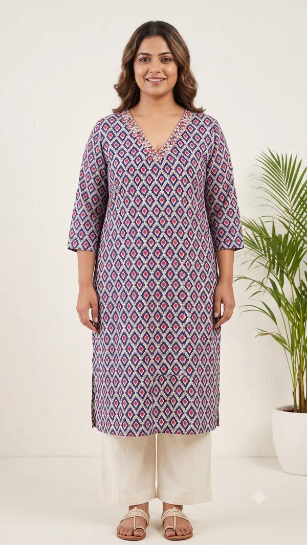 Blue_Printed_Straight_Kurta_For_Women_&_Girls