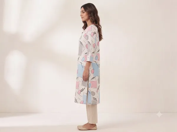 White_Abstract_Print_Kurti_For_Women_&_Girls