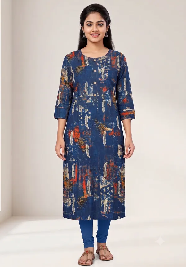 Blue_Printed_Straight_Kurta_For_Women_&_Girls