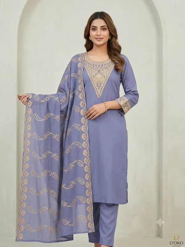 Lavender_Embroidered_Kurta_Pant_Dupatta_Set_for_Women_&_Girls