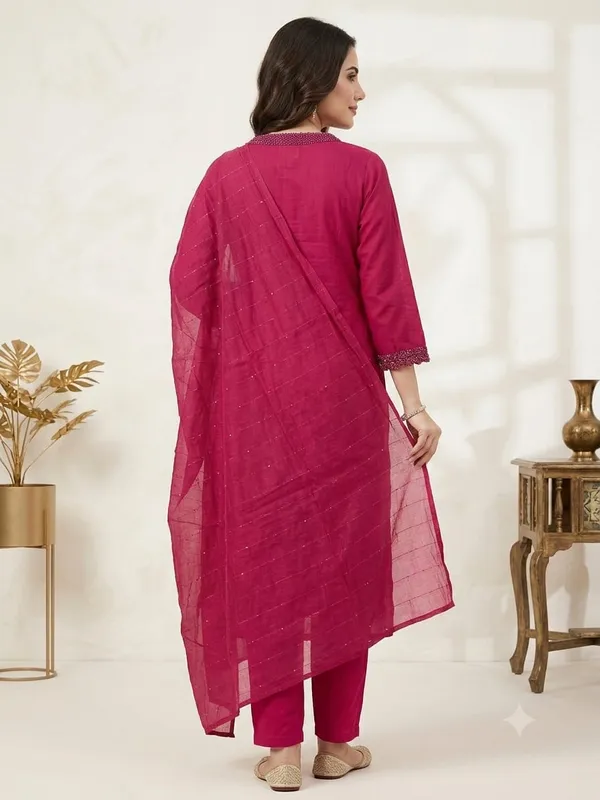 Magenta_Embellished_Kurta_Pant_Dupatta_Set_for_Women_&_Girls