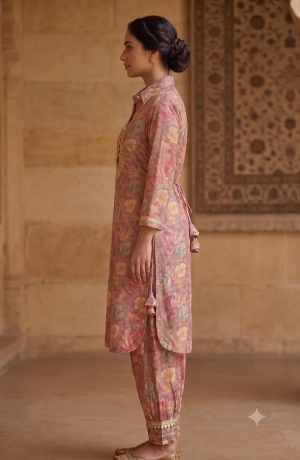 Mauve_Floral_Print_Afghani_Kurti_Salwar_Set_For_Women_&_Girls