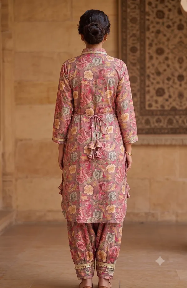 Mauve_Floral_Print_Afghani_Kurti_Salwar_Set_For_Women_&_Girls