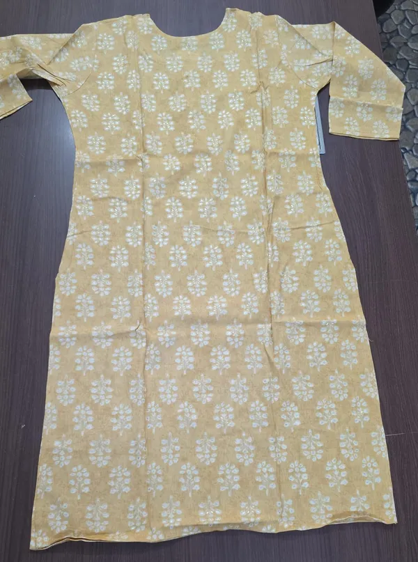 Mustard_Floral_Print_Straight_Kurta_Pant_Set_for_Women_&_Girls