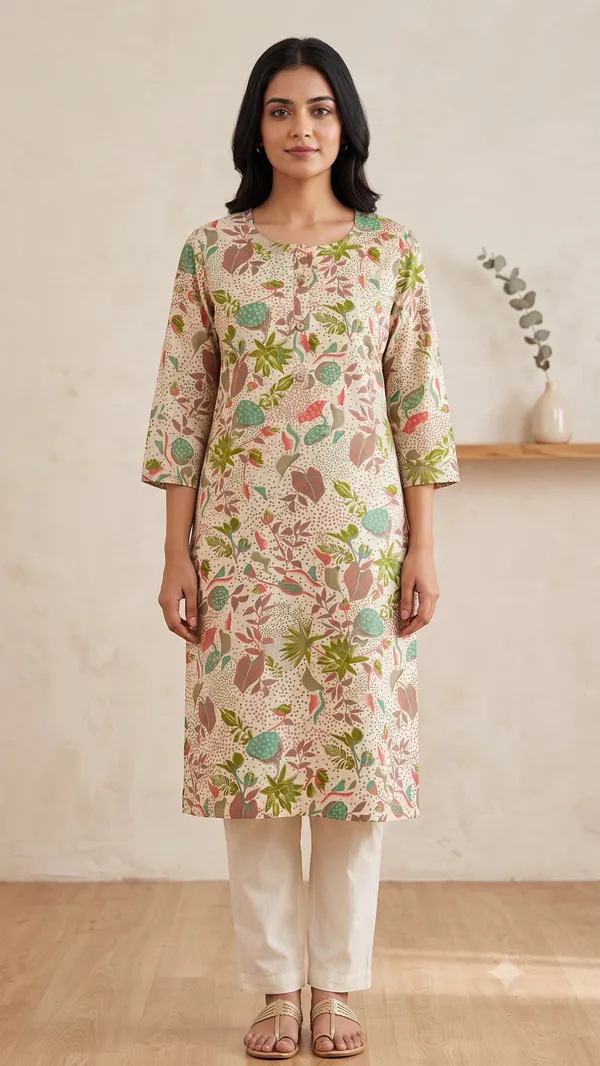 Multicolour_Printed_Kurta_For_Women_&_Girls