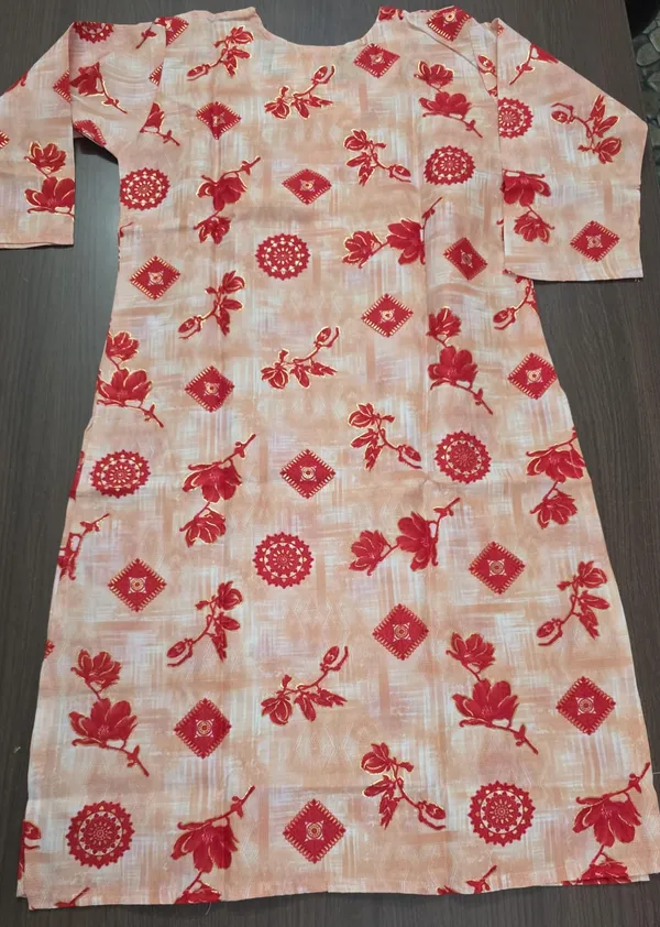 Peach_Printed_Straight_Kurta_Pant_set_for_Women_&_Girls
