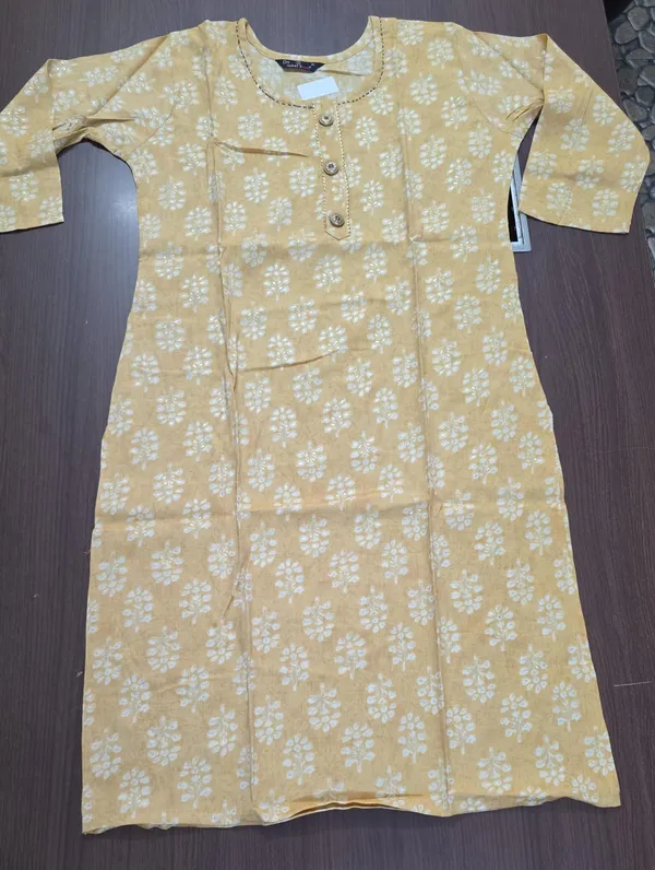 Mustard_Floral_Print_Straight_Kurta_Pant_Set_for_Women_&_Girls