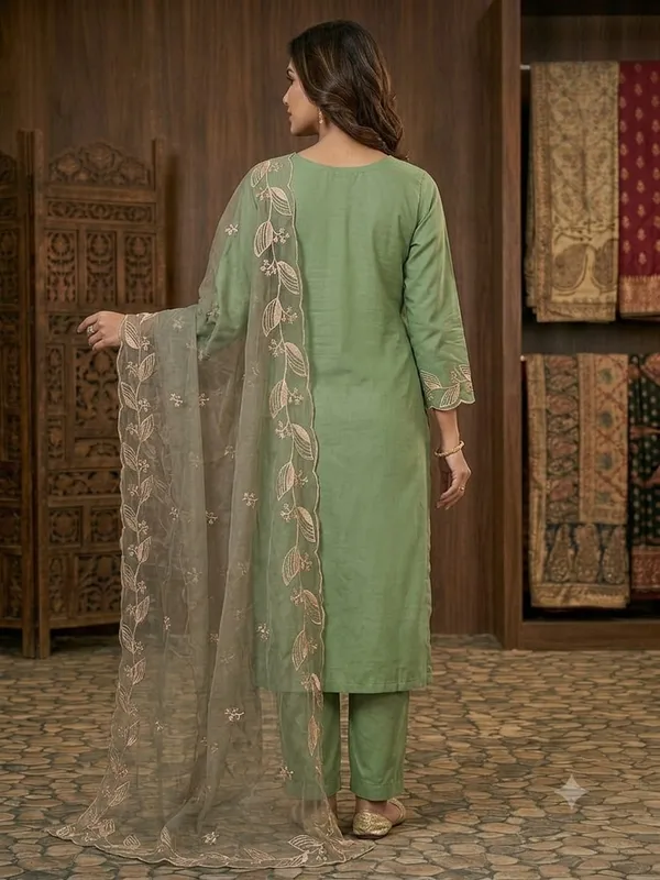 Green_Embroidered_Straight_Kurta__Pant_Dupatta_Set_for_Women_&_Girls