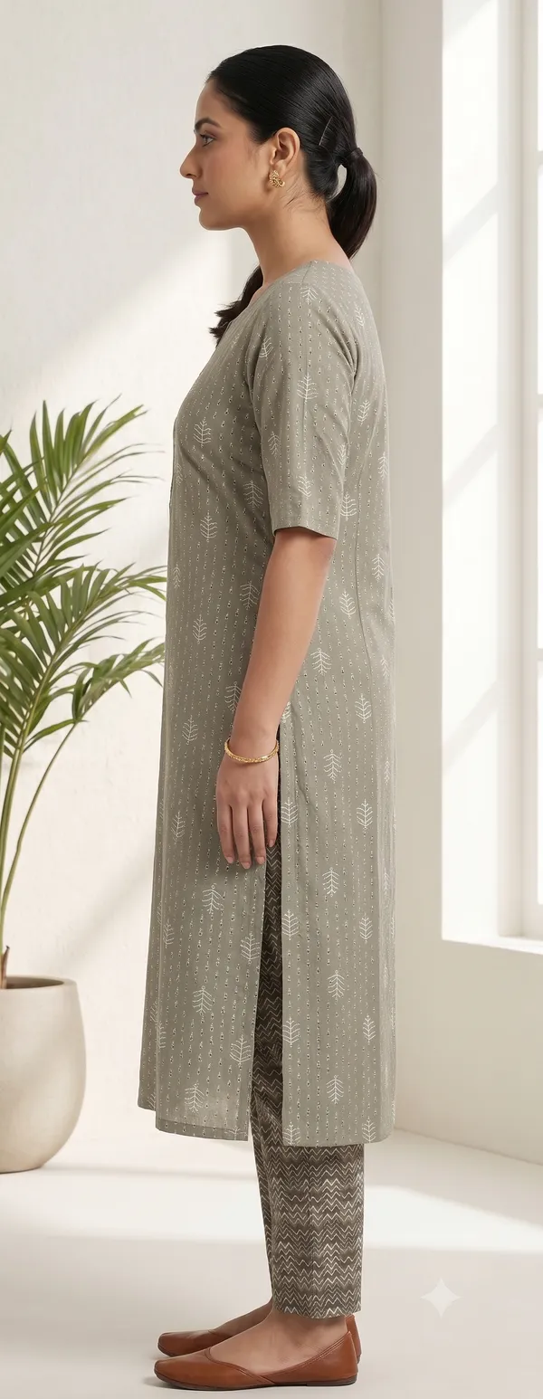 Grey_Printed_Straight_Kurta_Pant_Set_For_Women_&_Girls