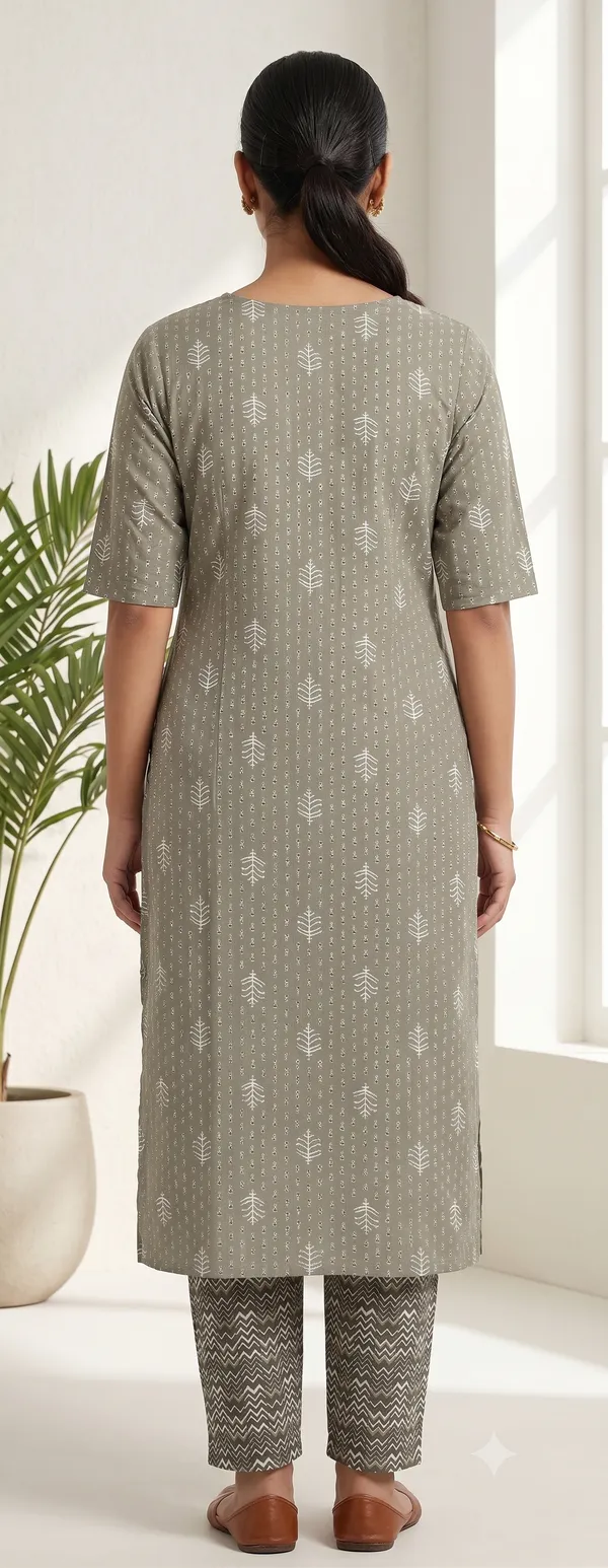 Grey_Printed_Straight_Kurta_Pant_Set_For_Women_&_Girls