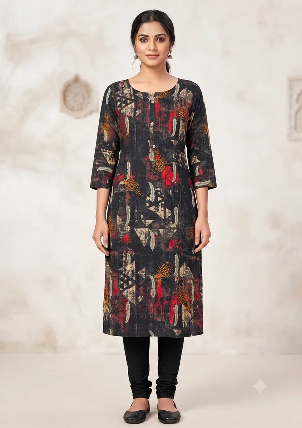 Black_Printed_Kurti_For_Women_&_Girls